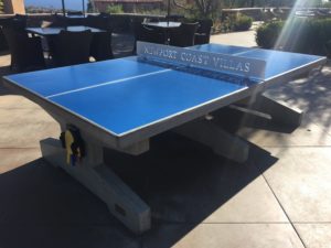 blue concrete ping pong table